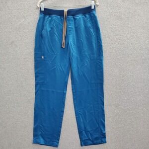 FIGS Men Scrub Bottom Small Blue‎ Slim Axim Cargo Scrub Pants Pockets Drawstring